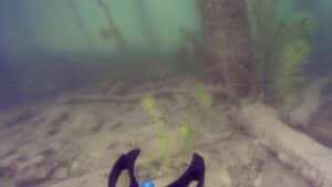 Inspection sous-marin de piliers de pontons au lac privée en Haute-Savoie