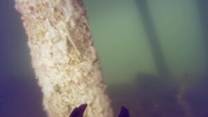 Inspection sous-marin de piliers de pontons au lac privée en Haute-Savoie